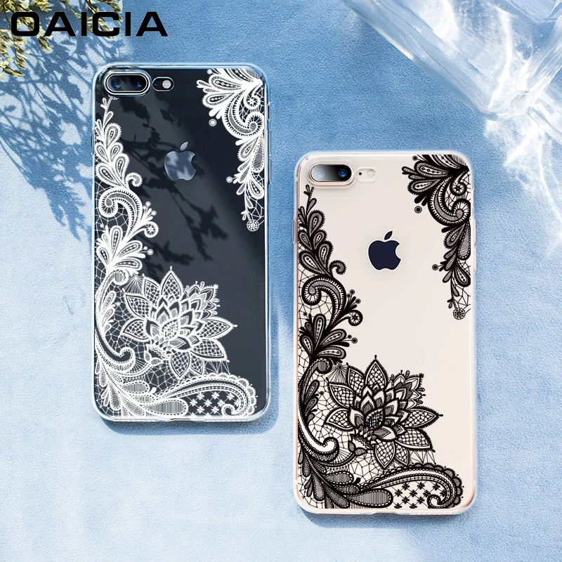 Роскошный силиконовый чехол для телефона для iPhone 8, 7, 6, 6s Plus, 5S чехол s, 3D кружевной цветок, мягкий ТПУ чехол для iPhone X XS, чехол для MAX XR