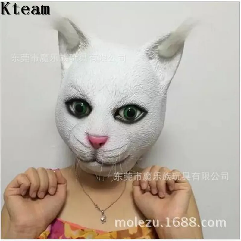 Новый латексный забавные вечерние котенок Кот Том маски животных Костюм Гарфилд