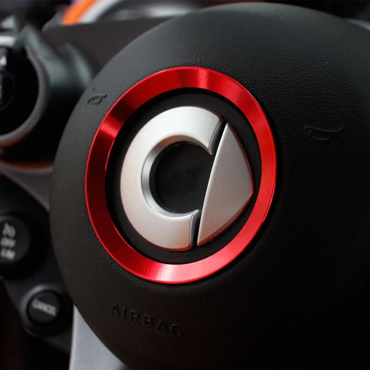 Смарт 453Fortwo Forfour автомобильные аксессуары чехол рулевого колеса автомобиля корпус интерьера автомобиля украшение металлическое кольцо для автомобиля Стайлинг