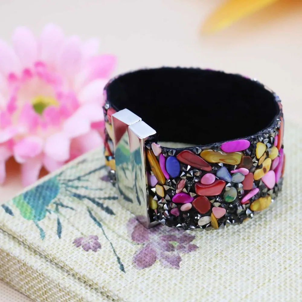 19*3.3cm Hot sale Red&ampPink Shell seashells loose beads Bracelets Brace lace pulsera bangle women girls gifts hand ornaments | Украшения