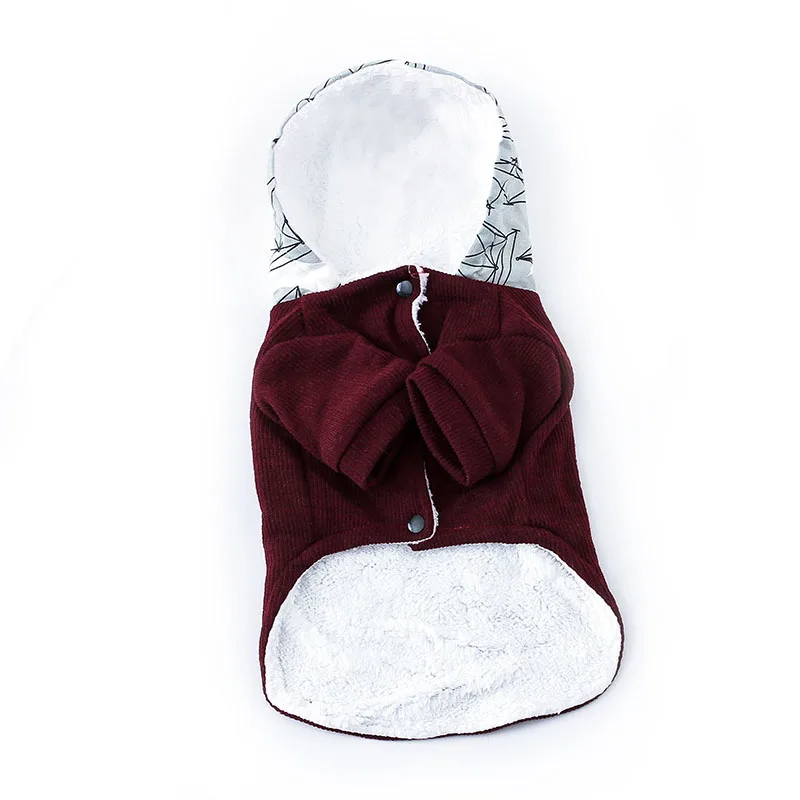 Одежда для маленькой собаки Thicking Pet Cat Dog Hoodie теплая куртка на зиму холодную погоду модная одежда для щенков Красный Синий S M L XL XXL