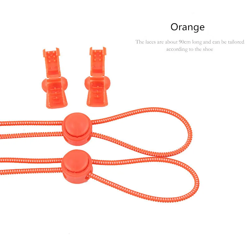 Orange Nyacinth Красочные эластичные шнурки для обуви удобный замок красочные эластичные без завязок силиконовые шнурки ленивые шнурки для обуви для кроссовок - Цвет: Orange