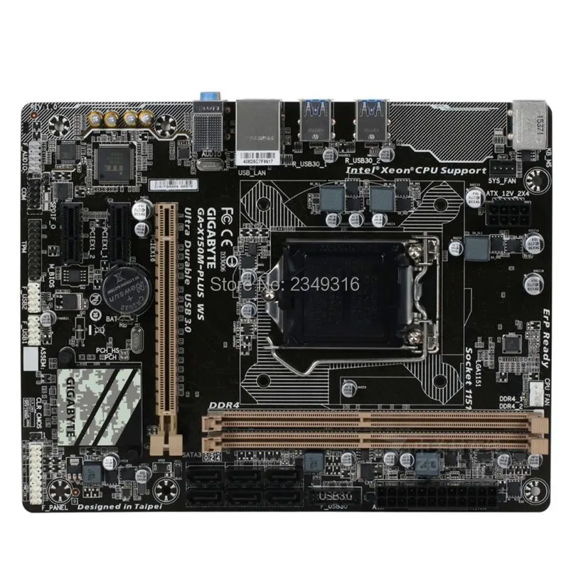 Для Gigabyte оригинальная б/у материнская плата C232 разъем LGA1151 DDR4 поддержка G3900 I3 6100 с