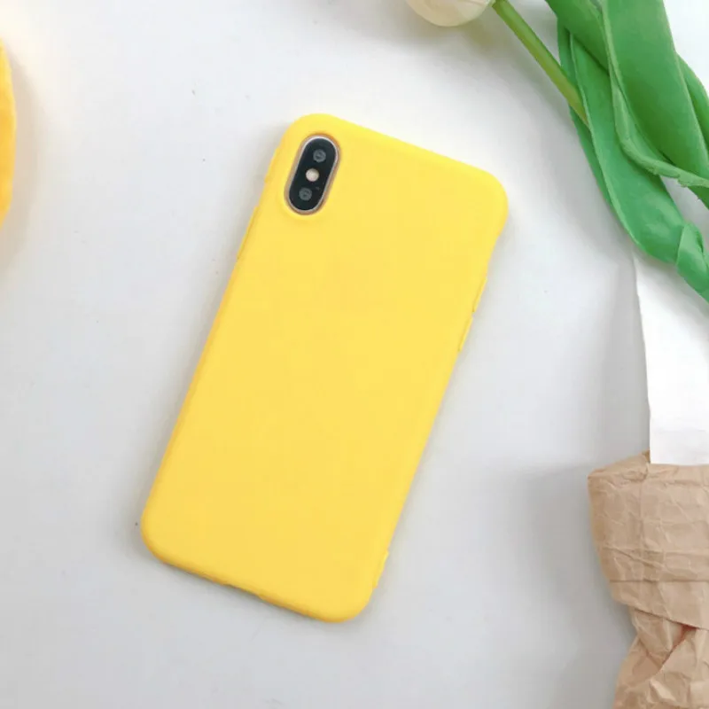 Для iPhone X XR XS MAX Cute candy color Чехол Мягкий ТПУ силиконовый чехол для телефона 5 5S SE 6 S 7 8