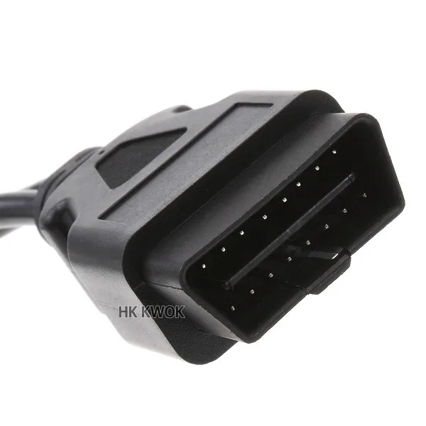 OBD 2 16 Pin Мужской Двойной Женский Y кабель OBD2 OBDII разветвитель удлинитель диагностический инструмент Соединительный кабель