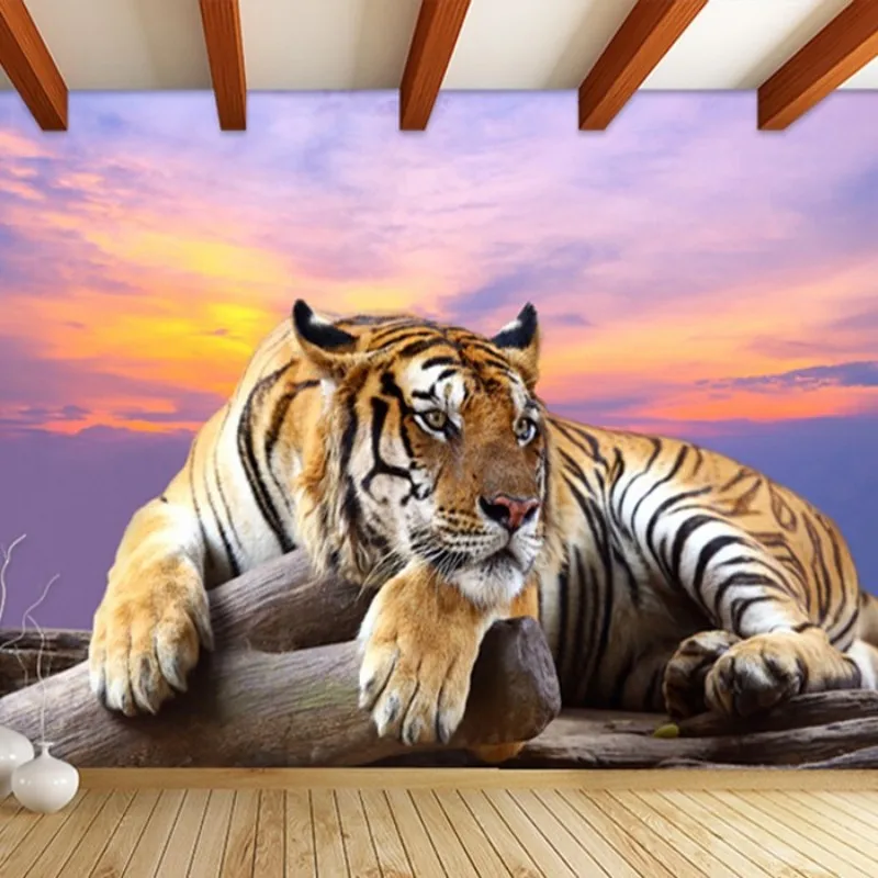 Beibehang Custom tiger photo wallpaper abstract art background 3d living room large for walls 3 d | Обустройство дома