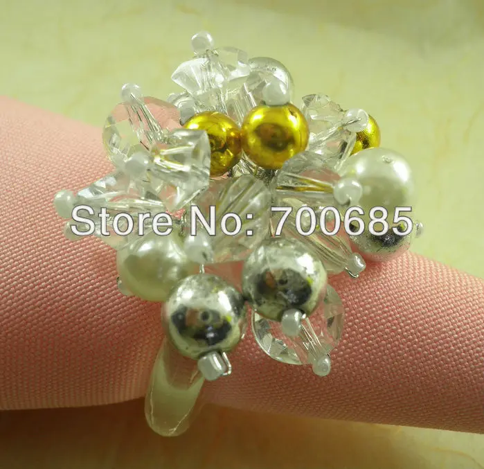 

napkin rings,crystal pearl napkin holder