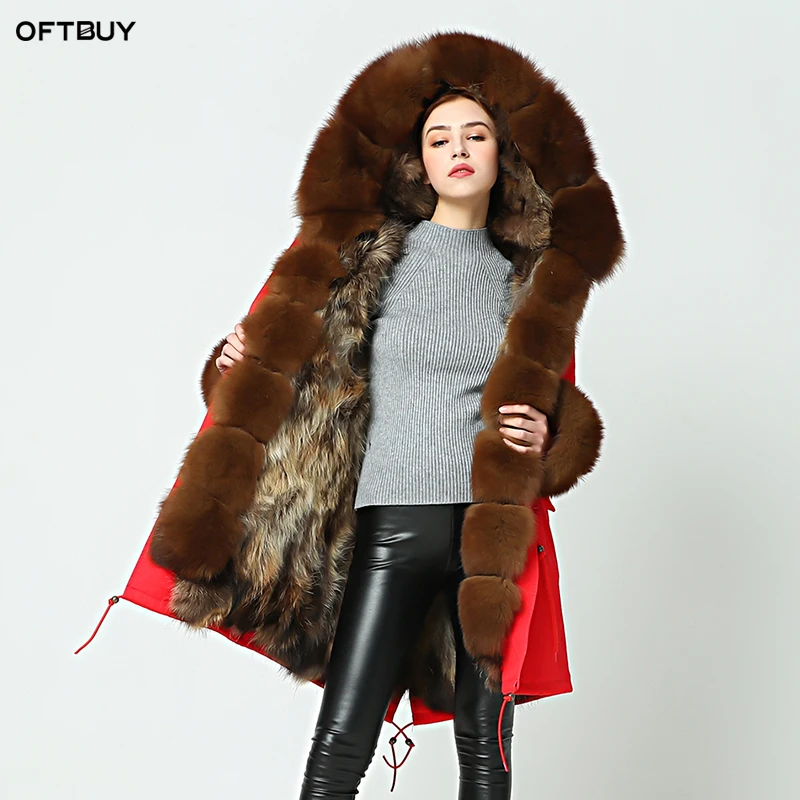 Парка OFTBUY, Длинные парки, новая зимняя куртка, Женское пальто с мехом, Воротник из натурального Лисьего меха, внутри теплая плотная верхняя одежда