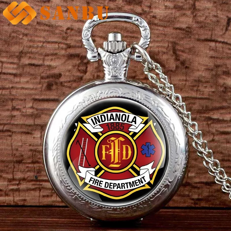Винтажные мужские кварцевые карманные часы Fire beads, мужские женские серебряные ожерелья, часы - Цвет: Silver