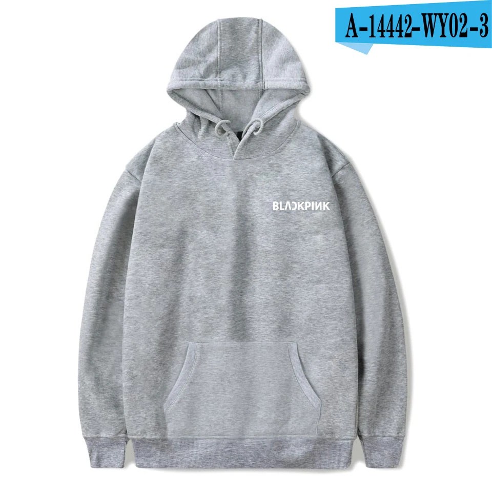 gray BLACKPINK новые модные женские толстовки эксклюзивные повседневные толстовки с капюшоном горячая Распродажа уличная Толстовка XXS-4XL - Цвет: gray