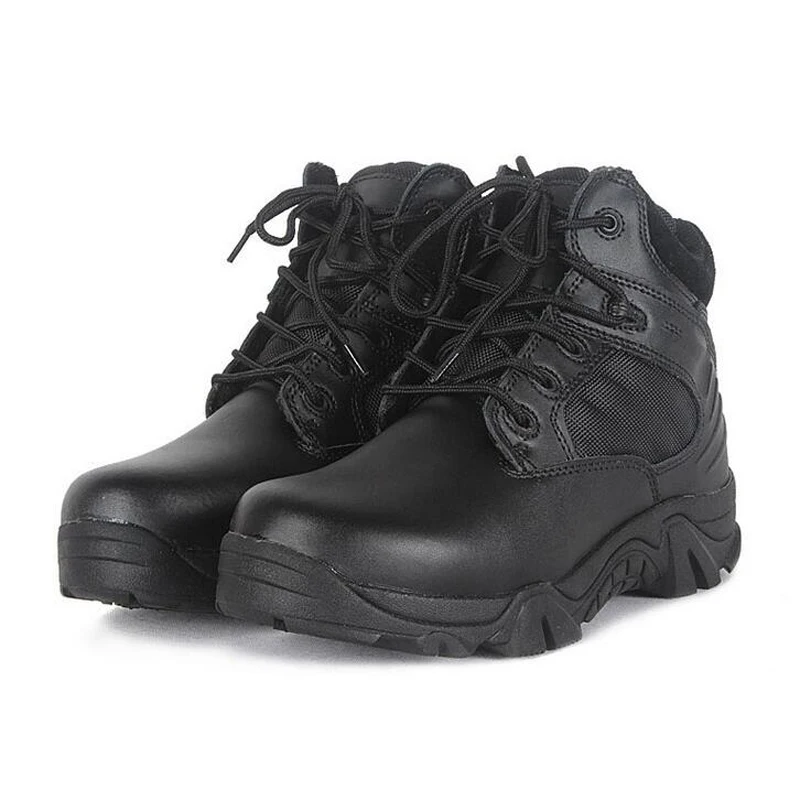 Мужские армейские ботинки из натуральной кожи прочные на шнурках в винтажном