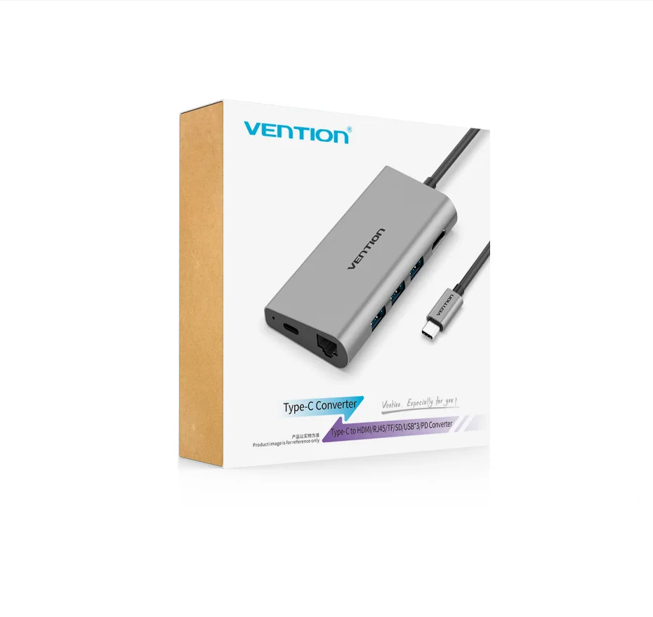 Vention USB C до 3,0 концентратор HDMI RJ45 PD SD/TF кард-ридер адаптер для MacBook samsung S9/S8 huawei P20Pro type-C док-станция