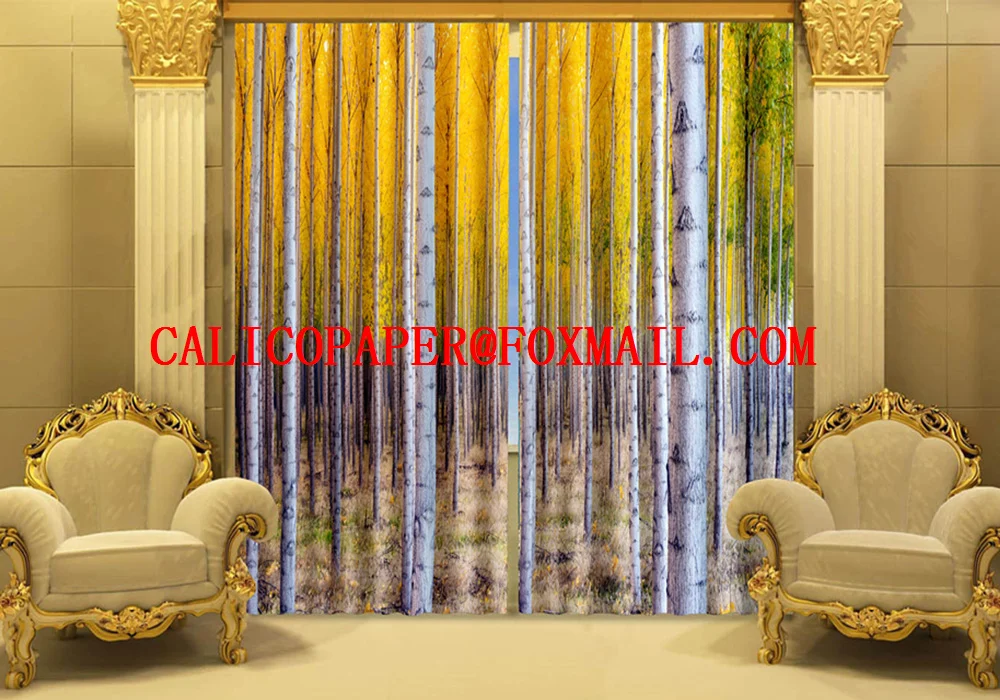 Цифровая занавеска с принтом березы 3 d занавески красивые изображением кукурузы