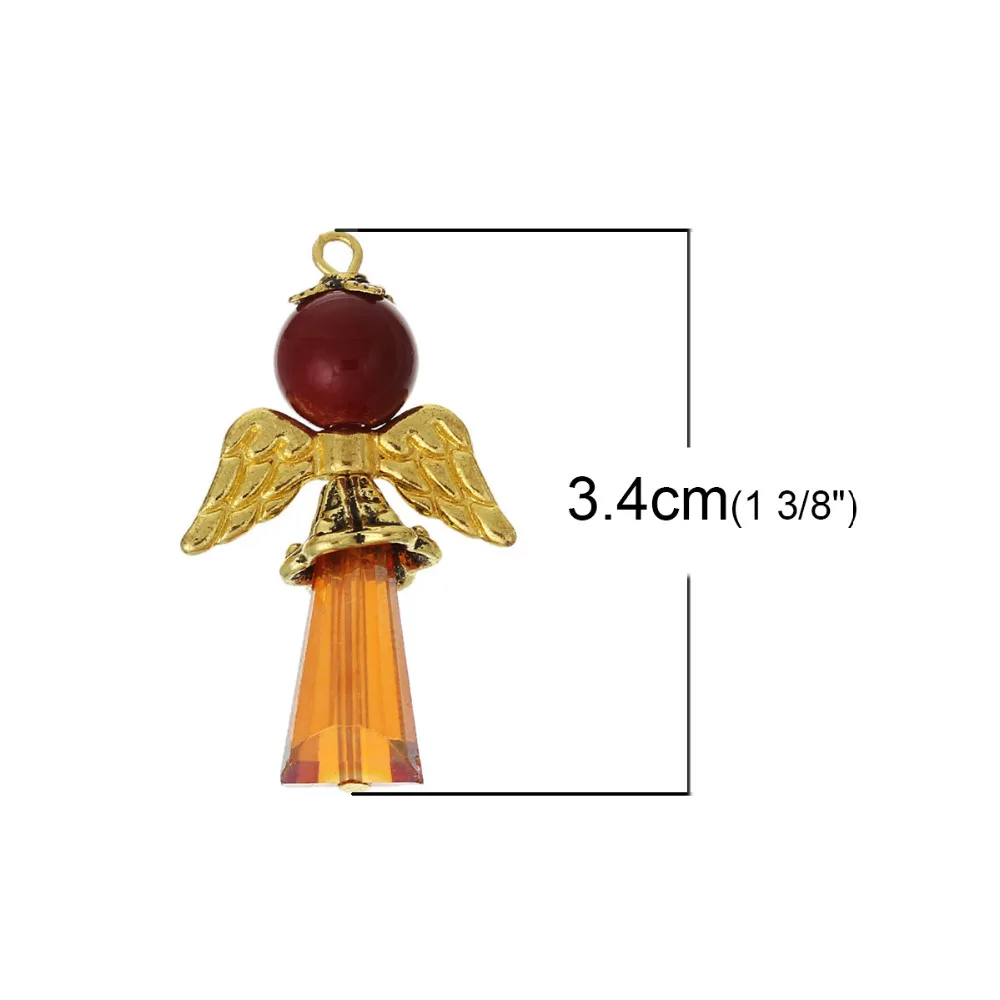 DoreenBeads Трендовое стеклянное Крыло ангела-хранителя подвески смешанные