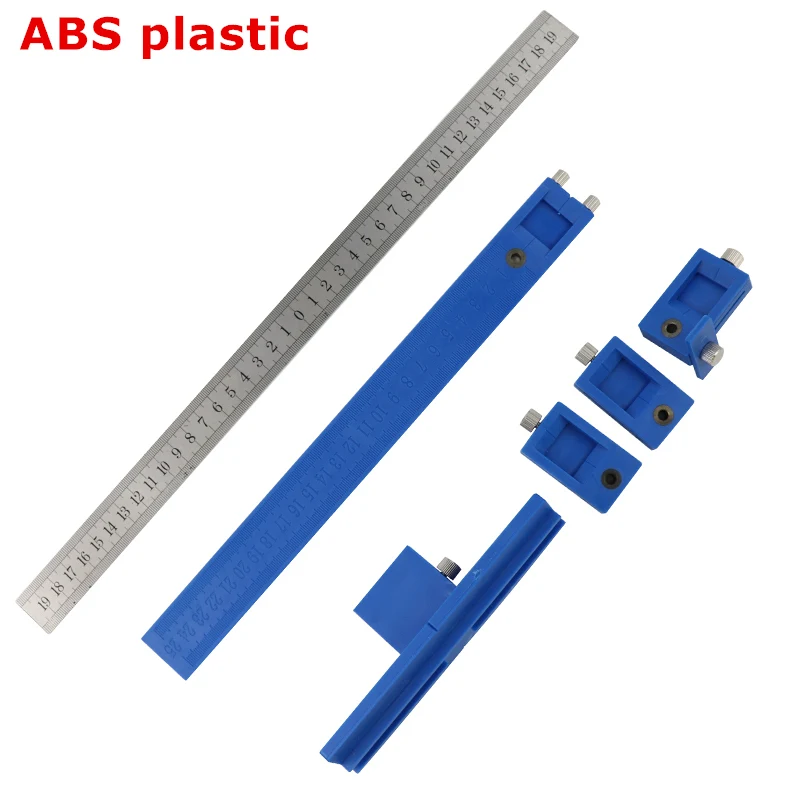 ABS plastic Шкаф сверлильный направляющий рукав выдвижной ящик карман отверстие джиг комплект для ящика шкафа аппаратные средства дюбеля дыропробивки Деревообрабатывающие инструменты - Цвет: ABS plastic