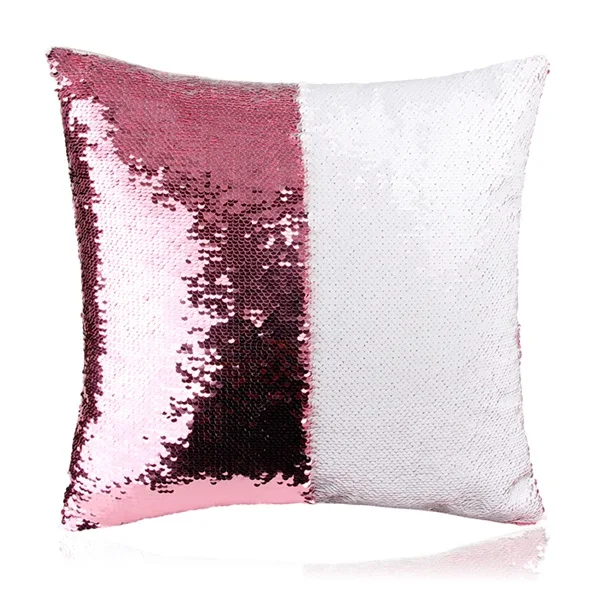 pink white Семейная фото подушка со стразами чехол на заказ изображения двусторонние пайетки Русалка Наволочка на день рождения декоративная подушка подарок - Цвет: pink white