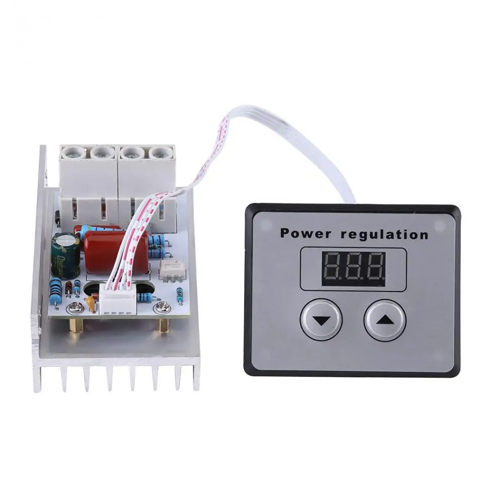 AC 220V 10000W Контроллер SCR цифровой Напряжение регулятор Скорость контроль диммер