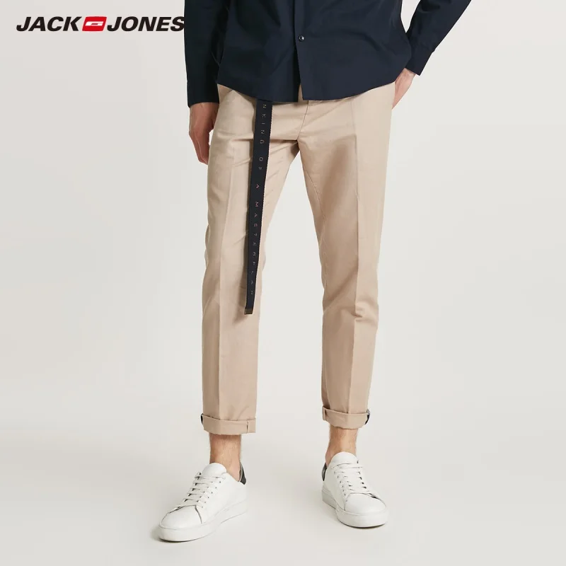 Мужские свободные брюки JackJones из хлопка и льна мужская одежда 218314572 | Мужская