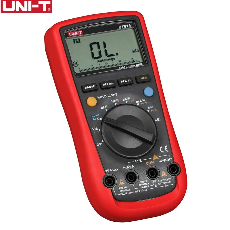UNI-T Digital Multimeter UT61A/UT61B/UT61C/UT61D/UT61E Multitester True rms AC DC Meter Software CD & Data Hold