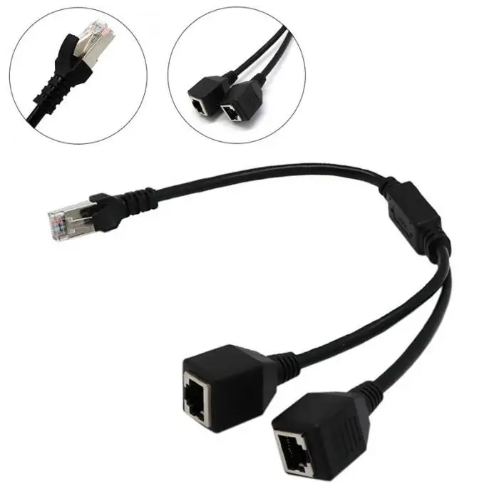 ESCAM RJ45 Ethernet Y сплиттер Кабель-адаптер 1-2 порта Переключатель адаптер Шнур для CAT 5/CAT 6 LAN Ethernet