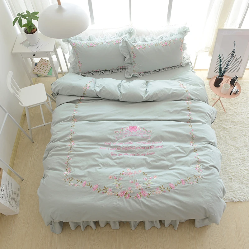 2017 Комплект постельного белья в Корейском стиле 100% хлопок пододеяльник с