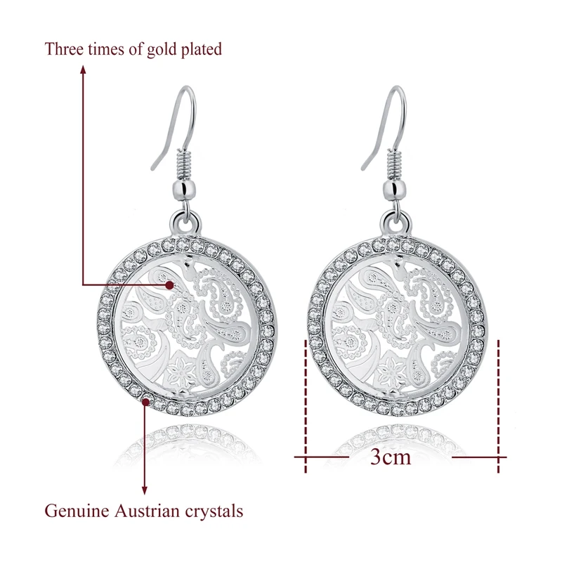 Женские серьги-подвески с австрийским кристаллом | Украшения и аксессуары