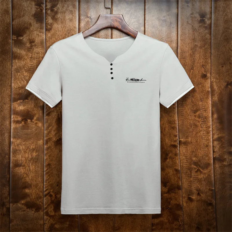 2018 летние Повседневное Для мужчин футболка короткий рукав досуг ткань Slim Fit