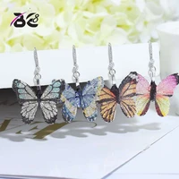 be 8 new style drop long earrings butterfly shape colourful dangle earrings for women boucle doreille femme 2018 e786