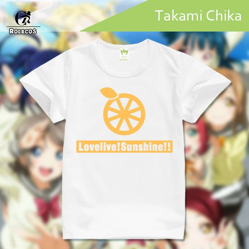 ROLECOS Lovelive костюмы для косплея белая футболка LoveLive! Хлопковая рубашка с