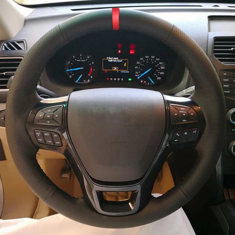 HuiER ручной швейный чехол рулевого колеса автомобиля дышащий автомобильный