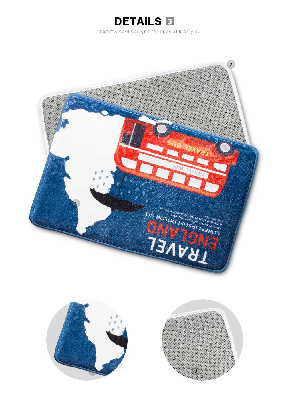 HUGSIDEA ковер с рождественским принтом кухонный коврик мультяшный домашний дверь