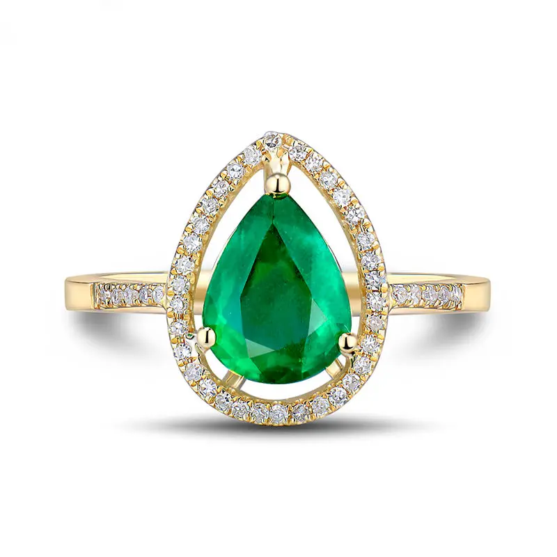 Кольцо обручальное с натуральным изумрудом 7x9 мм|gold natural|fine jewelryemerald gemstone |