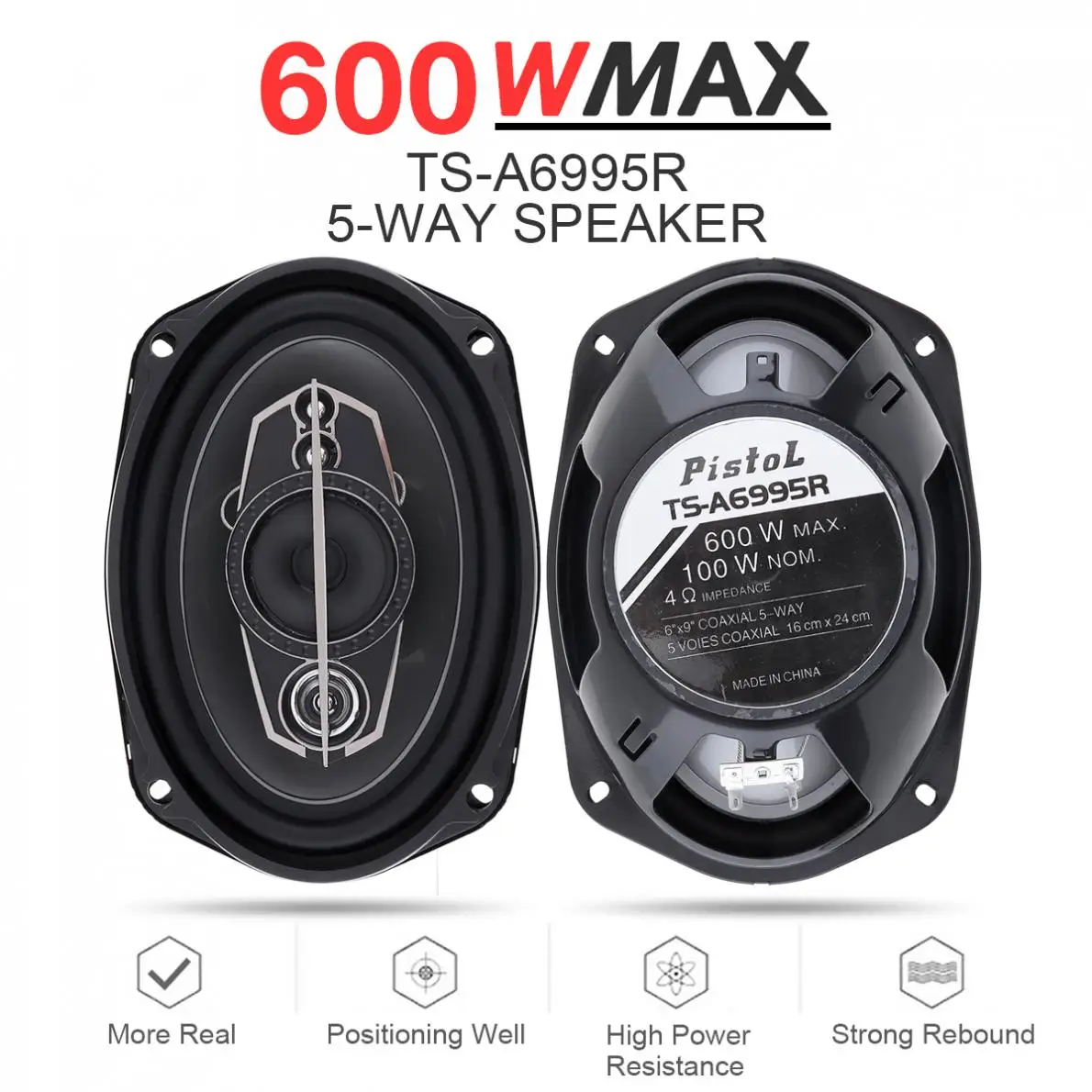 2шт 5 способ 6x9 дюймов 600 Вт автомобильный коаксиальный Hifi динамик s Авто музыка стерео полный диапазон частоты динамик неразрушительная установка