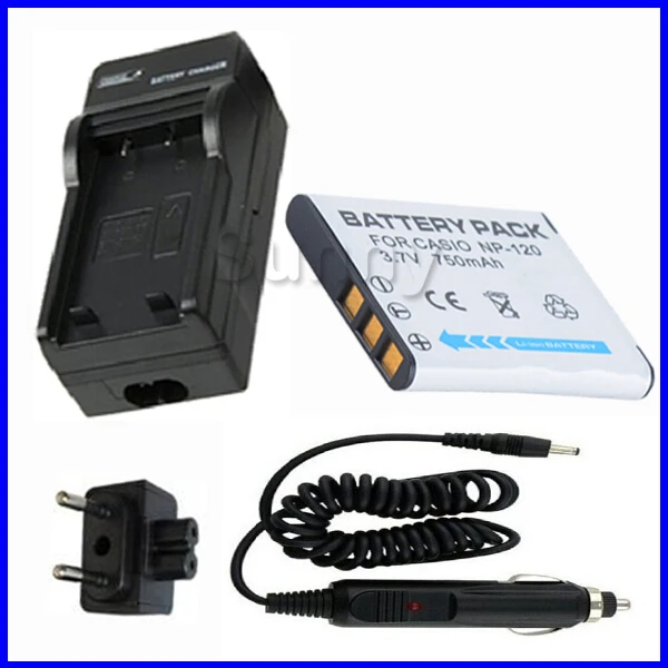 

Battery and Charger for Casio NP-120,NP120 and Casio Exilim EX-ZS10, EX-ZS15, EX-S200, EX-S300, EX-Z690, EX-Z680 Digital Camera