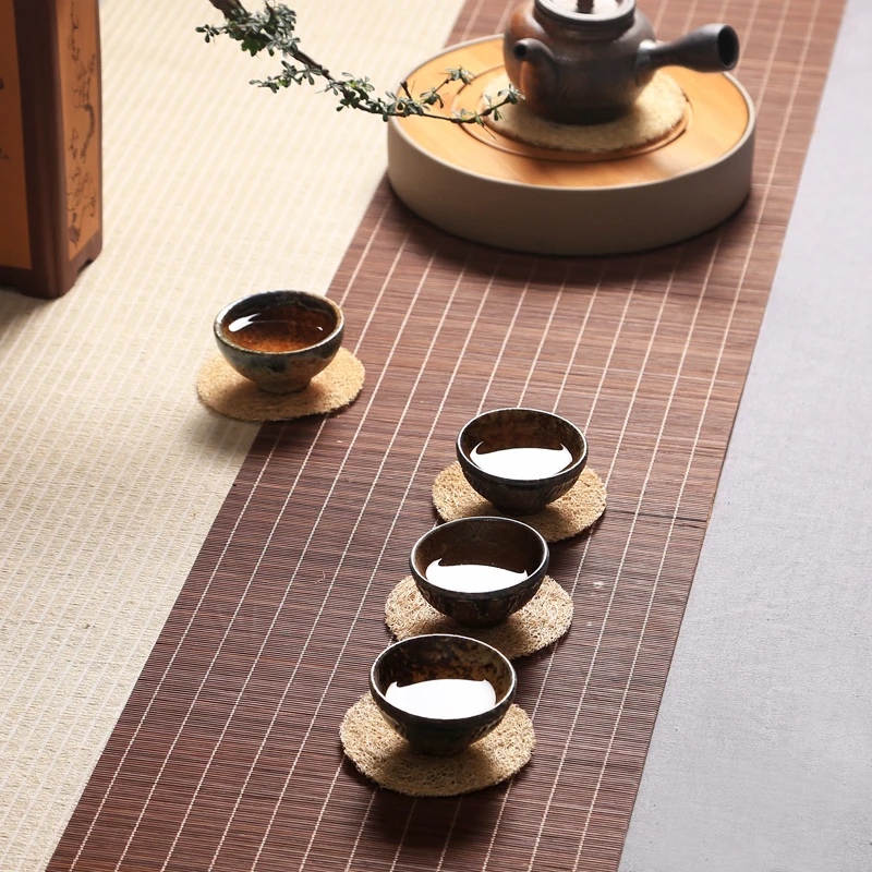 Коврики для чашек Loofah подставка под чайник ручная работа полотенце Тыква с