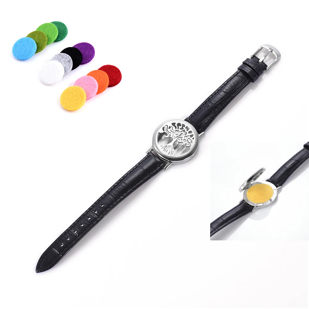 Браслет мужской из натуральной кожи и нержавеющей стали с рассеивателем