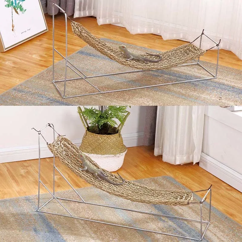 Lizard Lounger 100% натуральная трава волокна рептилия платформа гамак качели Pet Crabs Geckos