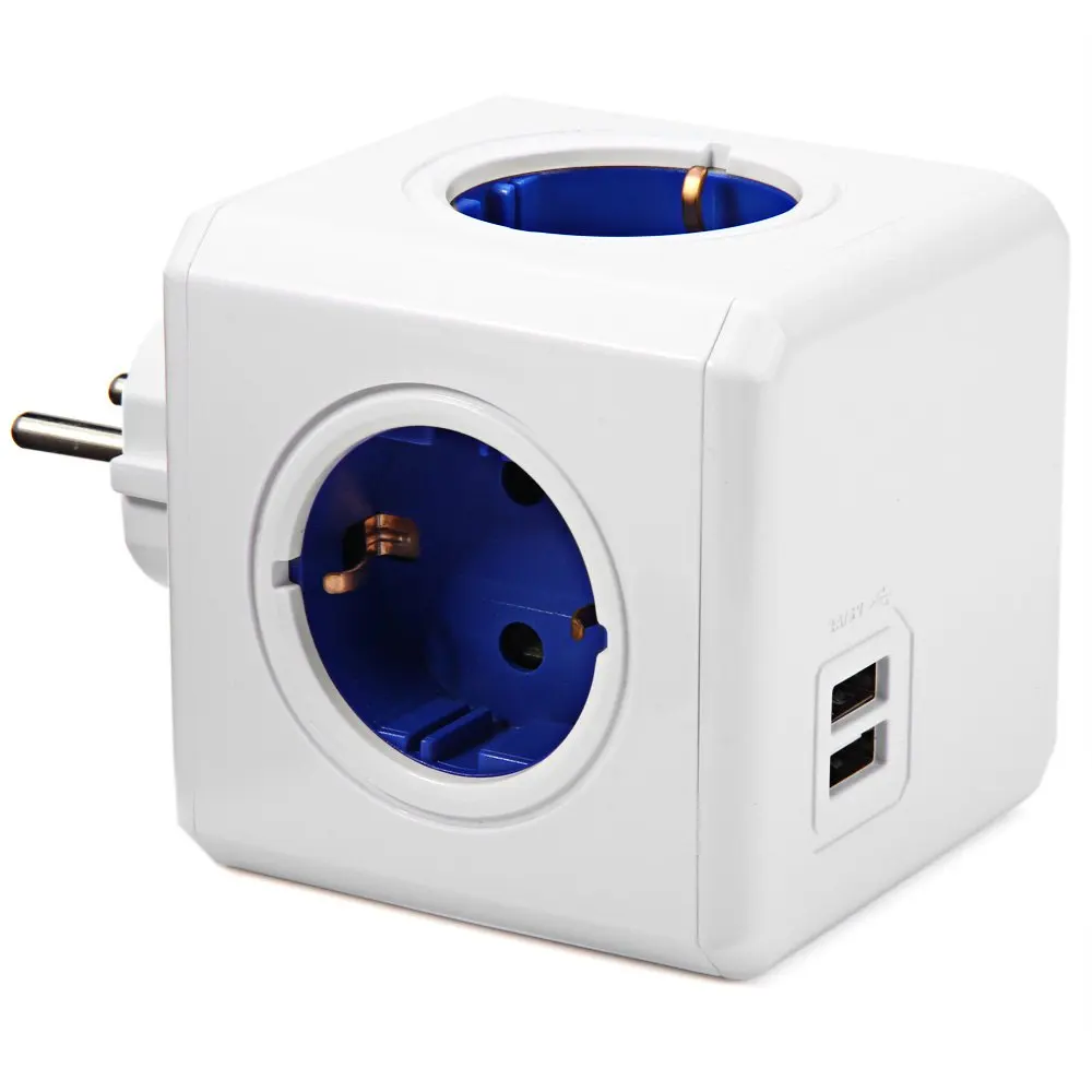 Розетка Allocacoc PowerCube DE с 4 розетками 2 USB порта адаптер для умного дома 16 А 250 В|allocacoc