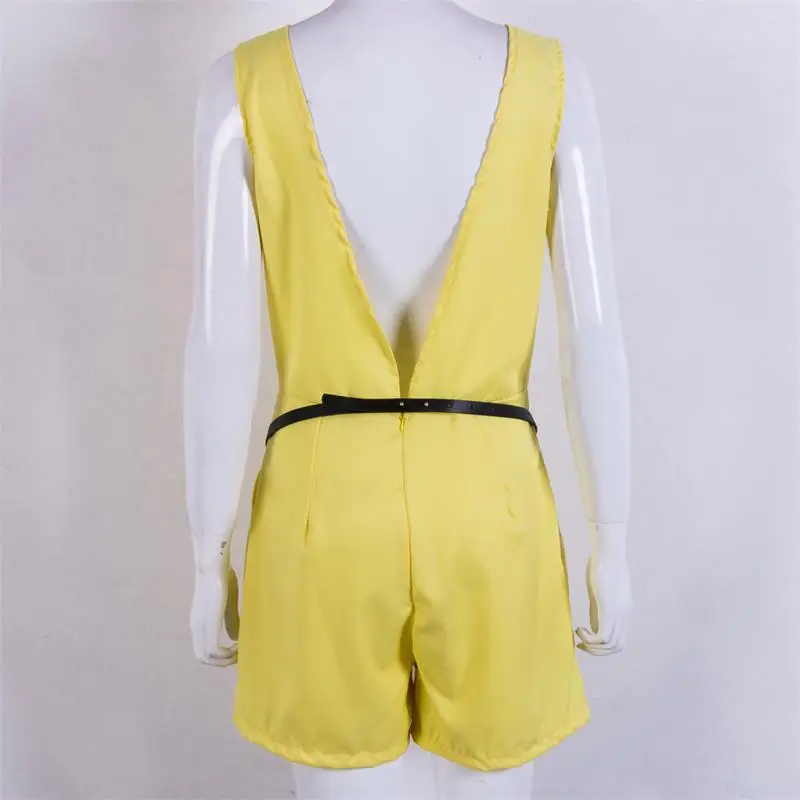 Женский летний Повседневный Боди без рукавов женский короткий комбинезон с