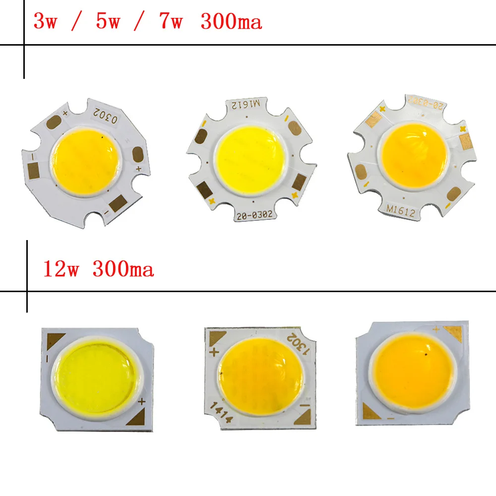 10 шт. COB 12 Вт 3 5 7 led cob Чип источника света 300 мА боковой 11 мм Точечный светильник s