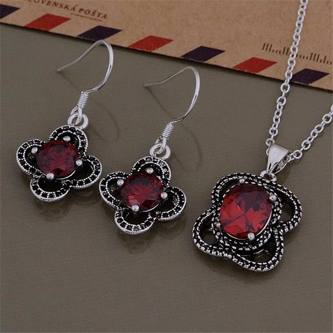 AS550 Горячая продажа посеребренные Цветные Ювелирные наборы для женщин оптовая