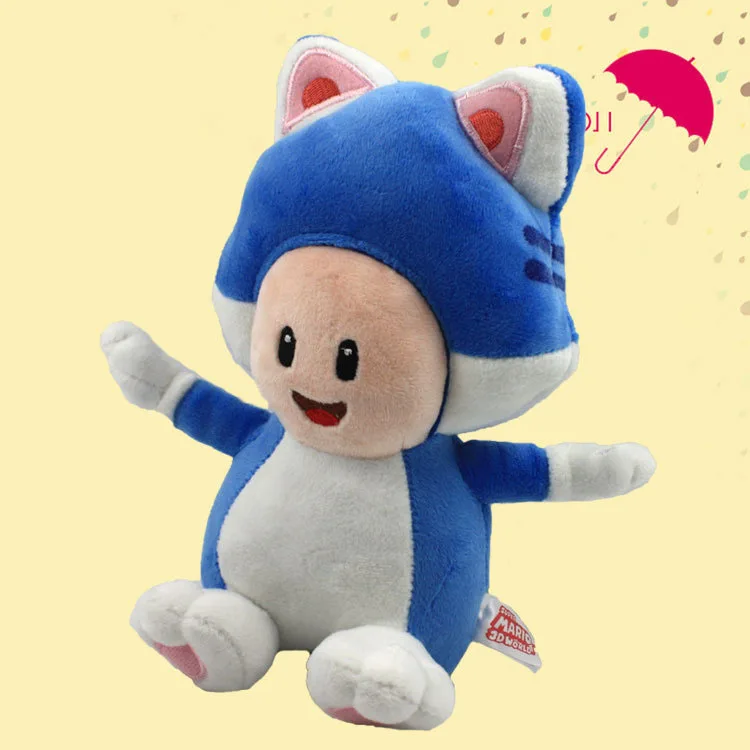 20cm Super Mario Plush Blue Color Mushroom Women Lovery Baby Toys Free Shipping|baby visors|toys babies r usbaby kick toy |