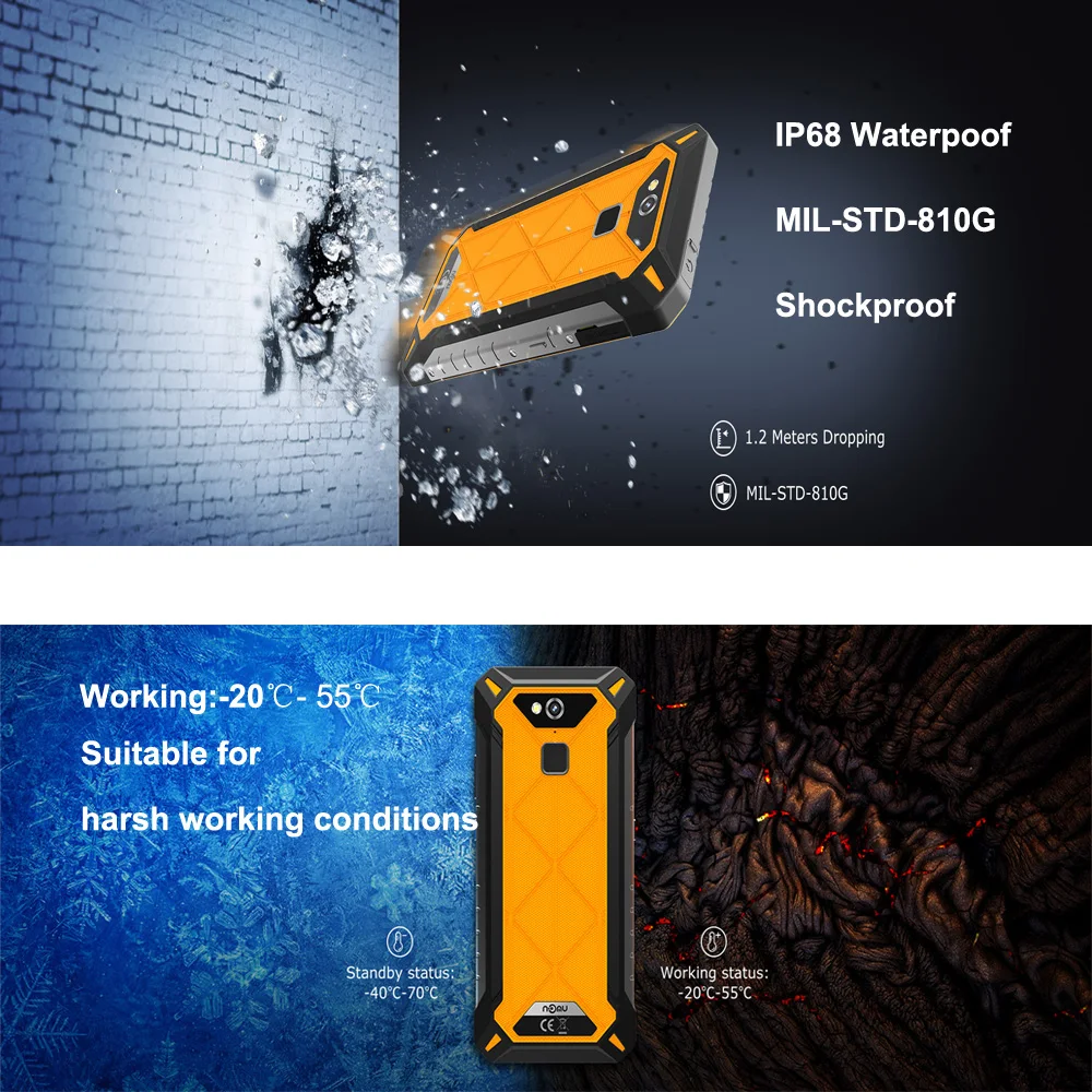 Ному S50 PRO IP69 Водонепроницаемый мобильных телефонов Android 8 1 5 72 &quotHD + Octa Core MTK6763 4 GB 64