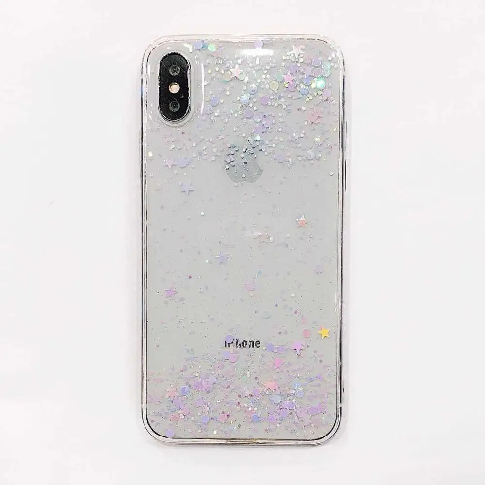 LOVECOM Блестящий Звездный чехол для телефона для iPhone 11 Pro Max XS Max XR XS X 6 6S 7 8 Plus Мягкий ТПУ прозрачный чехол для задней панели телефона s