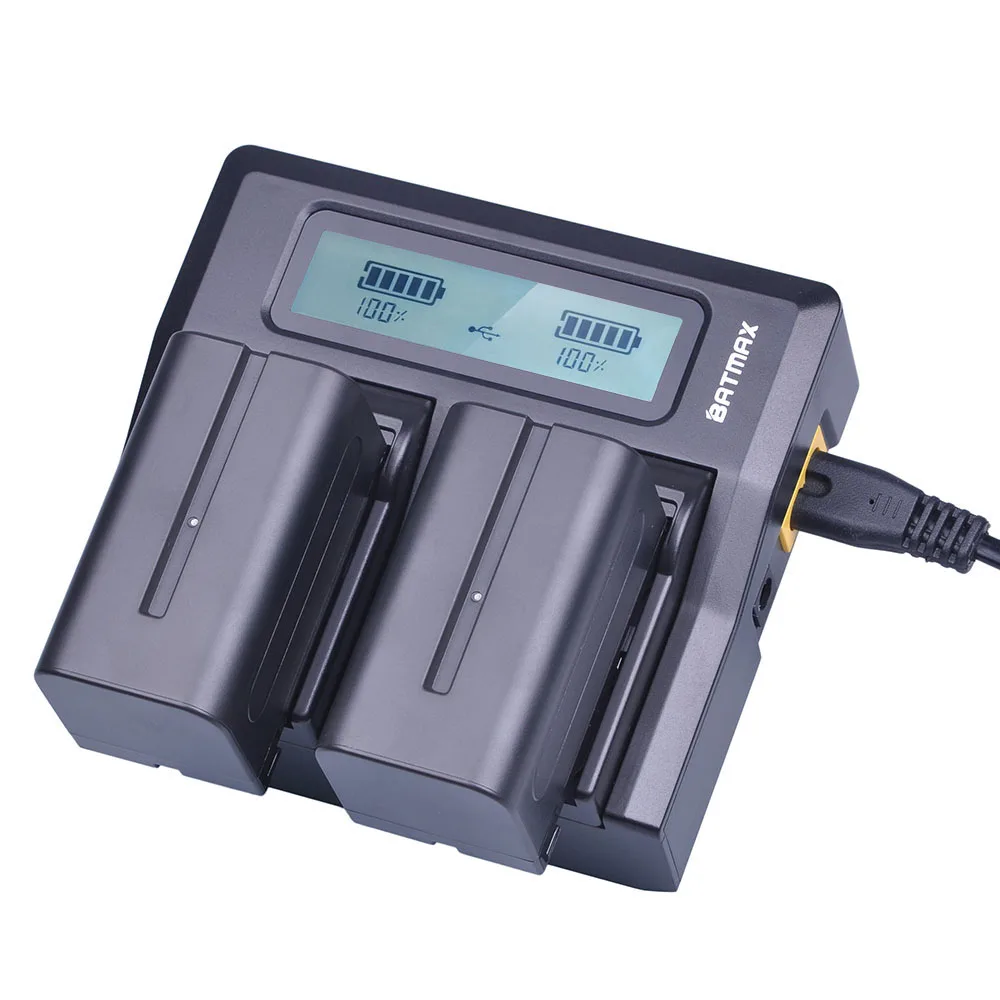 Аккумулятор NP F750 F770 5200 мАч 2 шт. зарядное устройство с двумя USB портами для быстрой