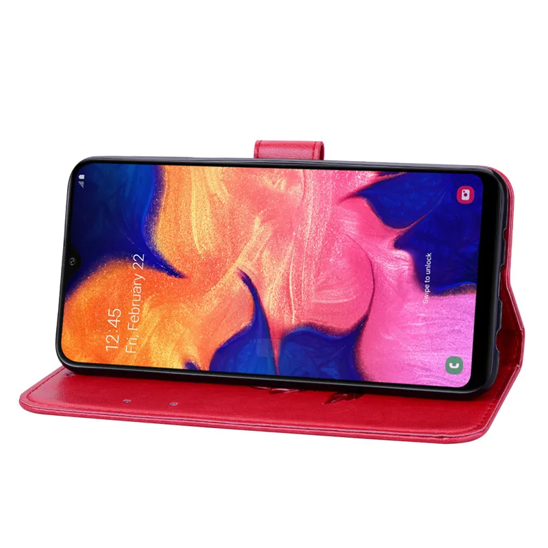3D цветок тисненый кожаный чехол для samsung Galaxy A10 Чехол Мягкий ТПУ кошелек-книжка на магните чехол для Coque samsung A10 чехол для телефона
