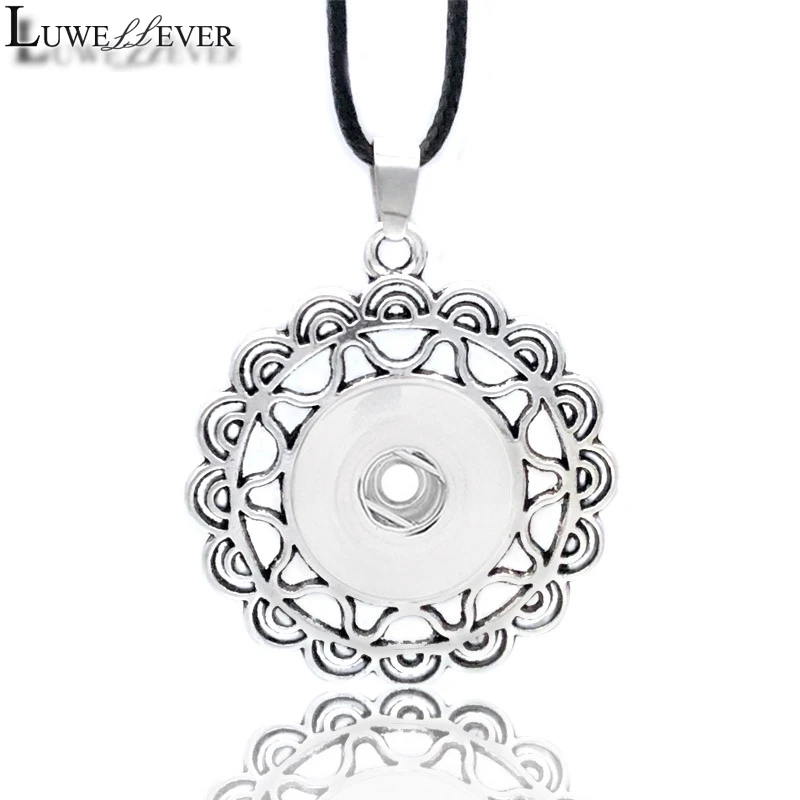 

Metal Fashion Interchangeable Flower Crystal Ginger Necklace 041 Fit 12mm 18mm Snap Button Pendant Charm Jewelry For Women Gift