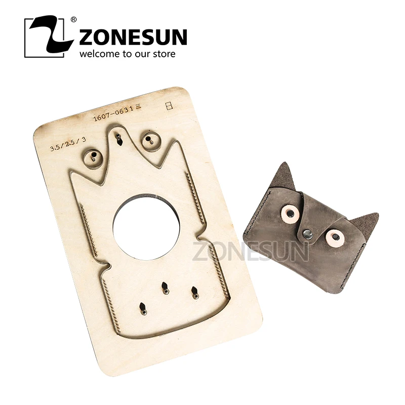 ZONESUN нож с деревянными шаблонами в форме совы для изготовления изделий из кожи на