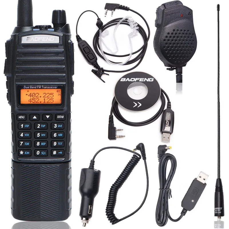 Baofeng UV-82 Plus Walkie Talkie 8 Вт Мощный 3800 мАч разъем постоянного тока батарея UV82 двойной PTT группа трансивер любительский BF UV 82 радио - Цвет: as pic show 2