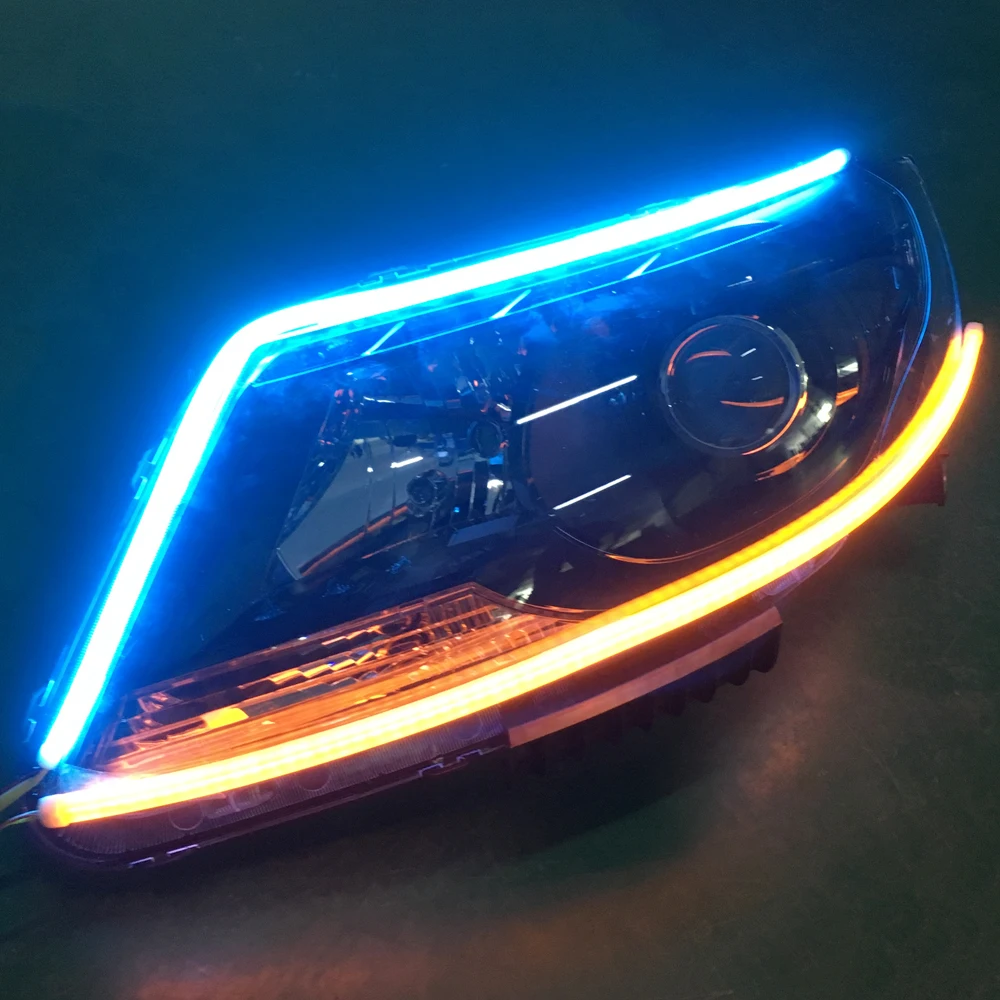 2 шт. 60 см тонкий светодиодный DRL светодиодные ленты гибкий фар течет Габаритные